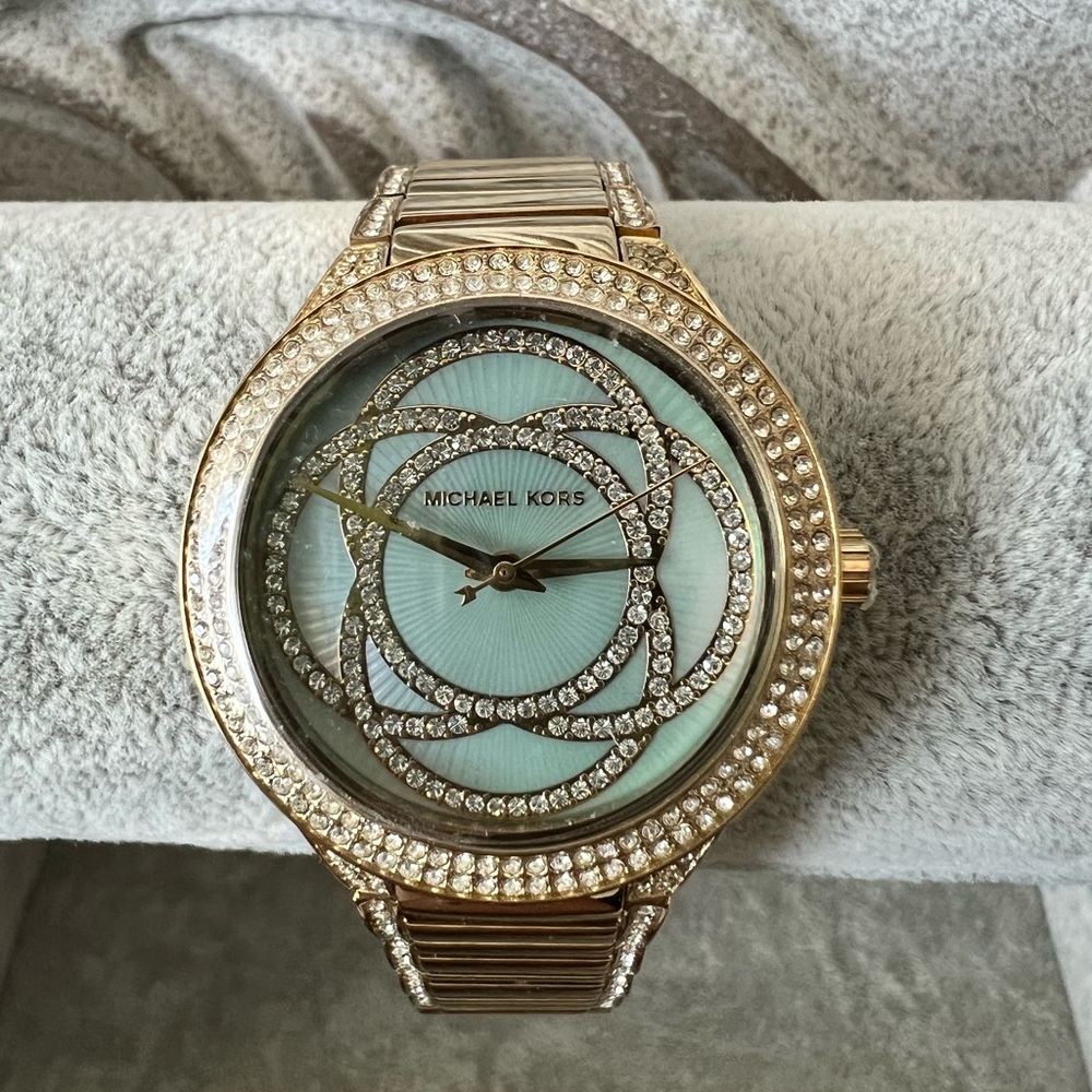 MICHAEL KORS STAINLESS STEEL GREEN GOLDEN WOMEN MK3481